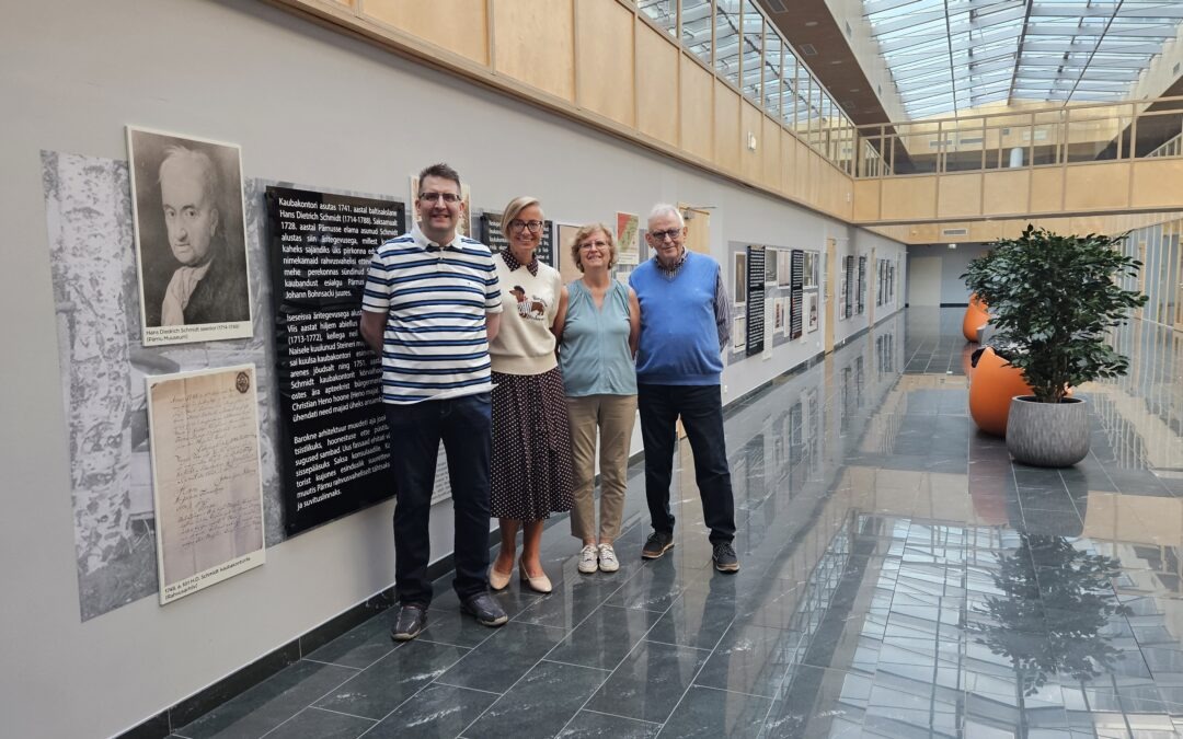 Schmidt family members visiting the exhibition